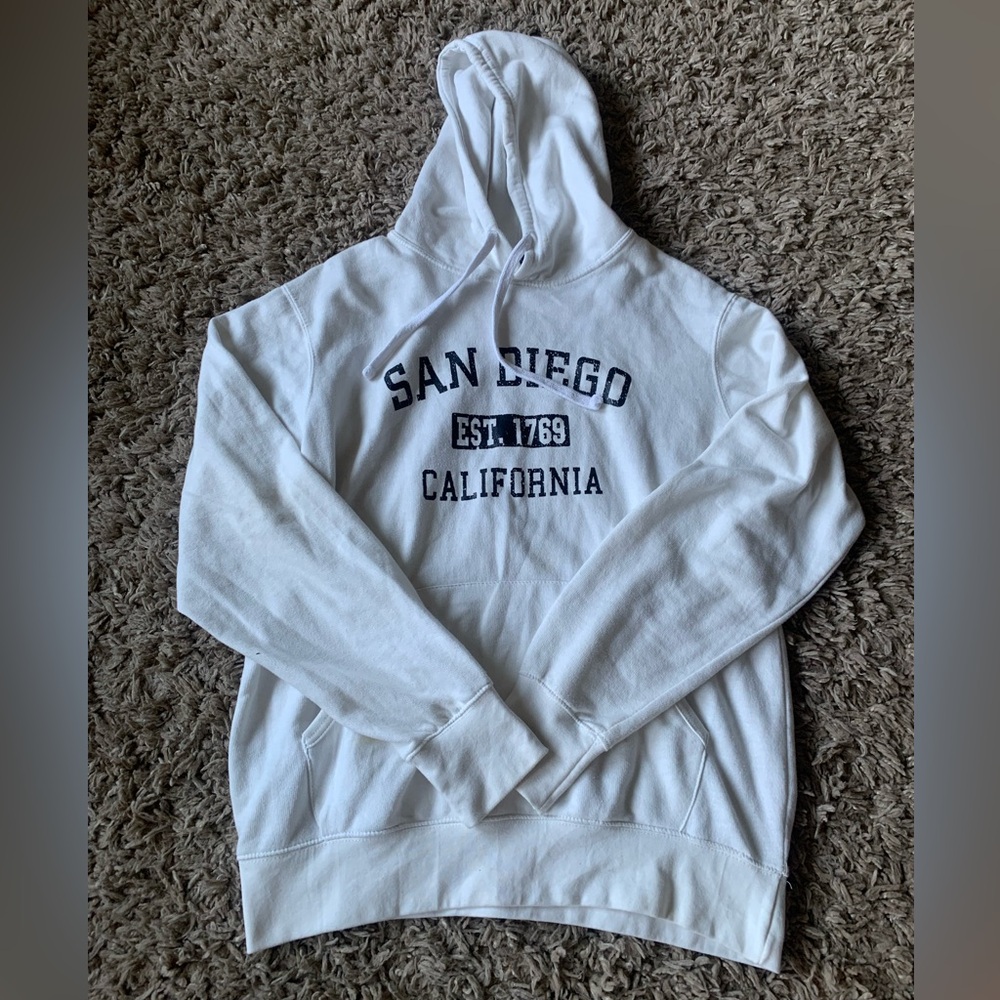 White and Black San Diego Hoodie Sweatshirt